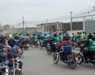 Protesta de motociclistas en Durán.