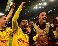 Jugadores del Borussia Dortmund, celebrando su pase a la final.