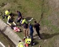 Ciclistas accidentados en la cuarta etapa de la Itzulia - Vuelta al País Vasco.