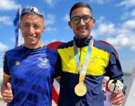 Andrés Chocho y Daniel Pintado celebran la medalla de oro en los Juegos Olímpicos de París 2024