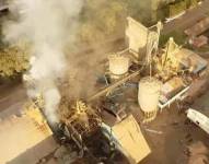Zona de la explosión en el sur de Brasil.
