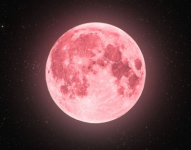 Ilustración artística de la Luna Rosa