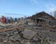 Imagen facilitada por la embajada de Ucrania en Italia que muestra las secuelas de un presunto bombardeo ruso en un puesto militar ucraniano en un lugar no revelado de Ucrania. EFE/EPA/Ukrainian Embassy HANDOUT