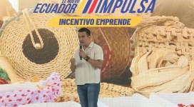 El presidente Daniel Noboa durante un evento en Machala.