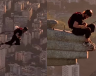 Hombre saltó en parapente desde la mano del Cristo Redentor