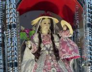 La imagen de la Virgen del Cisne, durante su retorno a la parroquia El Cisne de Loja.