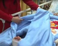 Lucas Campaña en el hospital.