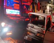 Los dos vehículos que chocaron en La Floresta.