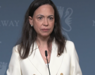 María Corina Machado en la rueda de prensa del 11 de diciembre en Oslo.