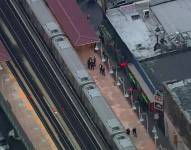 Vista aérea de la estación del metro de Nueva York.
