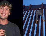 David Orin trepó el muro para comprobar la eficacia de la pintura colocada por el equipo de Kristi Noem.