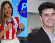 La presentadora Fernanda Robles (i) y el reportero William Emery (d).