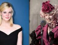 Elle Fanning (i) y Effie Trinket (d).