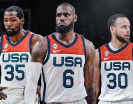 Kevin Durant, Lebron James y Steph Curry, figuras del baloncesto.