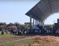 El lugar donde se registró una explosión, en el municipio de Entre Ríos, Cochabamba.