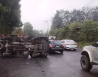 Accidente de tránsito reportado por la AMT en el sur de Quito