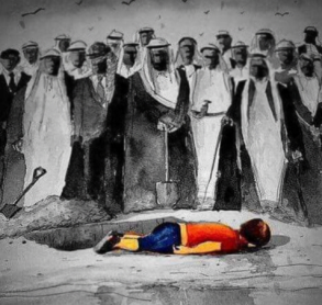 Artistas dibujan a niño sirio como protesta ante crisis migratoria