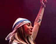Nicki Nicole, artista argentina, durante un concierto.