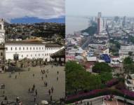 Imágenes de la Iglesia San Francisco (Quito) y Cerro Santa Ana (Guayaquil).