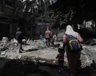 Una zona destruida de la Franja de Gaza tras un bombardeo israelí, este 8 de octubre del 2024.