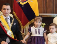 De Izquierda a derecha: Daniel Noboa, Luisa Noboa, Álvaro Noboa y Lavinia Valbonesi.