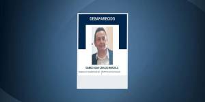 La ficha de desaparecido de Carlos Gamez Egas.