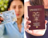 La cédula de identidad (izq.) y el pasaporte (der.) son documentos