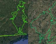 Trazos del Grinch por pilotos de avión.