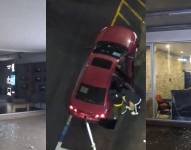 Los delincuentes se movilizaban en un automóvil rojo al momento del robo en el local comercial.