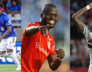 José Cifuentes (i), Enner Valencia (c) y Robert Arboleda (d) jugarán ante equipos ecuatorianos en la Copa Libertadores y Sudamericana.