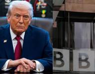 Presidente de Estados Unidos, Donald Trump, e instalaciones de la BBC.
