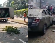 Daños tras la explosión inmediaciones de la Escuela Militar de Aviación Marco Fidel Suárez en Cali.