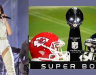 Imagen de archivo de Rihanna y los competidores del Super Bowl.