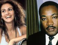 Imágenes de archivo de Julia Roberts y Marthin Luther King Jr.