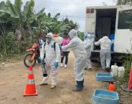 Técnicos de Agrocalidad instalaron dos puntos de desinfección en el sector El Quemado ante la alerta fitosanitaria por presunto caso de fusarium raza 4 en la provincia de El Oro.