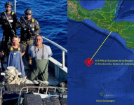 Ecuatorianos detenidos con droga en las costas de El Salvador.