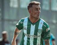 Damián Díaz en un partido con Banfield