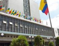 La fachada externa del edificio del Banco Central del Ecuador, en Quito.