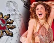 Broche central del vestido ecuatoriano diseñado para Shakira.