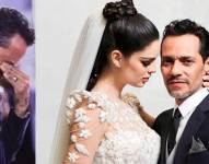 Marc Anthony y Nadia Ferreira en su boda.