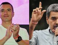 El presidente de Ecuador, Daniel Noboa, y el de Venezuela, Nicolás Maduro.