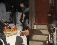 Momentos en que los uniformados intervienen inmuebles.