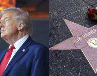 Presidente de Estados Unidos, Donald Trump, y la estrella de Hollywood de Rob Reiner con flores.