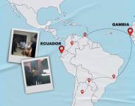 Composición de rutas entre Ecuador a Gambia.