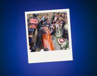 Captura de pantalla del momento de la caída del repartidor.