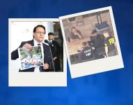 1. Izq. Fernando Villavicencio mostrando foto de Xavier Jordán. 2. Der. Allanamiento en la casa de este último.