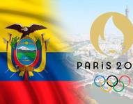 Bandera de Ecuador y el logo de los Juegos Olímpicos de París 2024