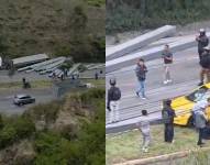 El siniestro del tráiler bloquea la avenida Simón Bolívar.