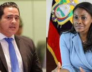 Ronny Aleaga, exlegislador del correísmo y Diana Salazar Méndez, fiscal general del Ecuador.