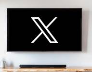 Logo de X en una televisión